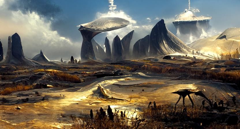 Science Fantasy Extraterrestrial Landscape Concept Art
