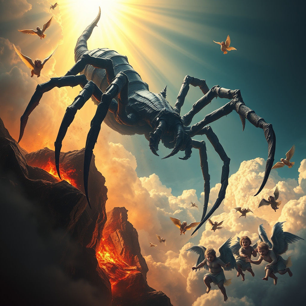 Demon Spider Ascends to Heaven, Baroque Style