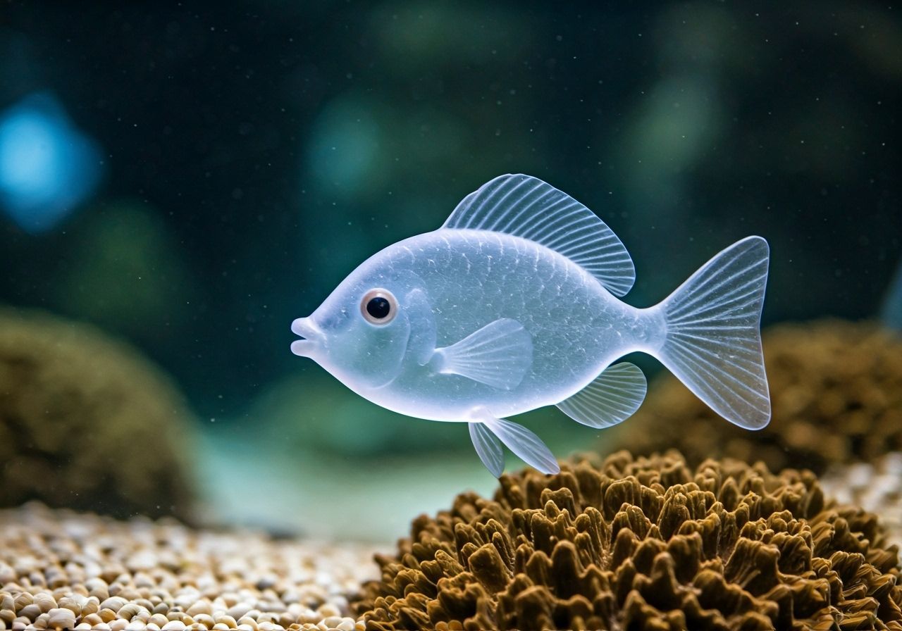 Sea Glass Fish Swim in a Vibrant Aquarium