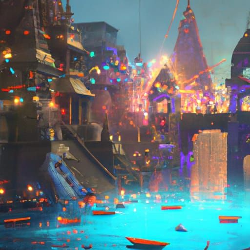 Dev Diwali Festival in Varanasi: Digital Matte Painting