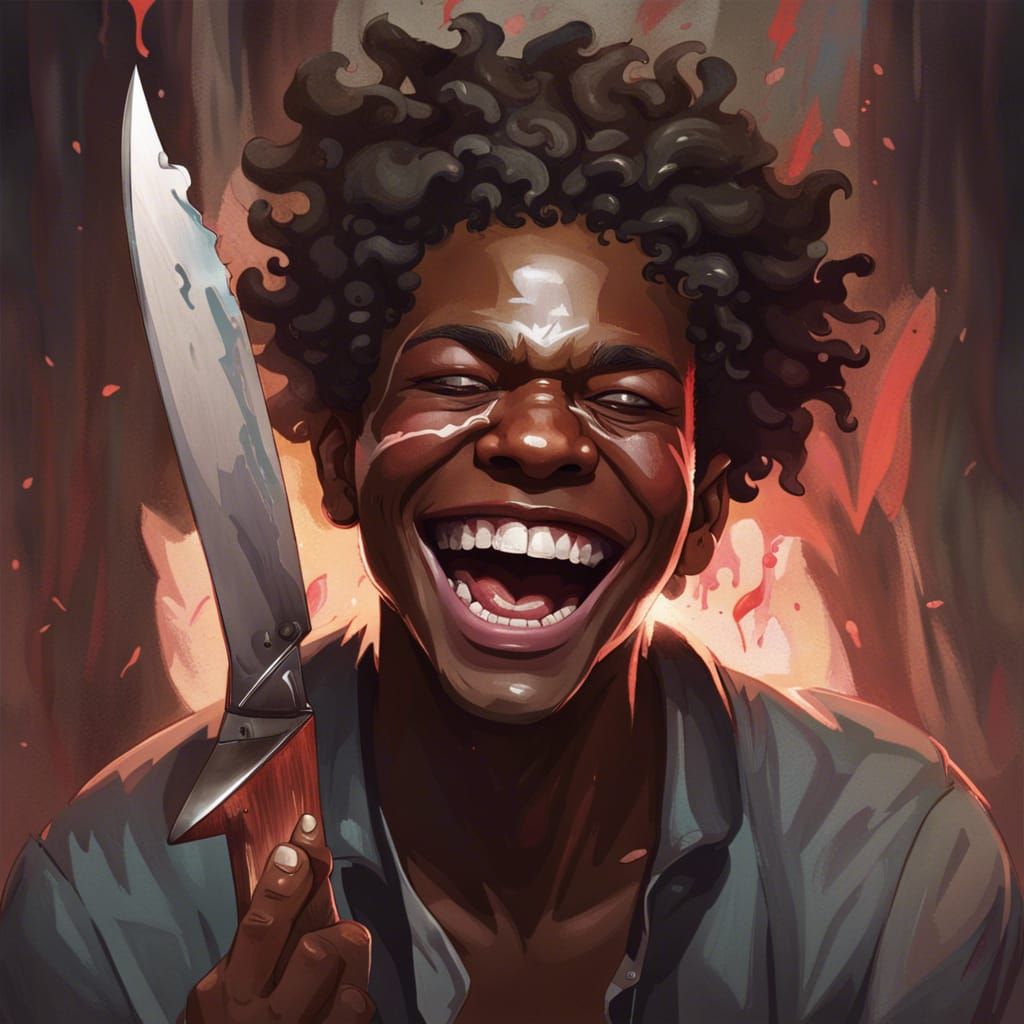 Psychotic Teenager Portrait in Hyperdetailed Art Style