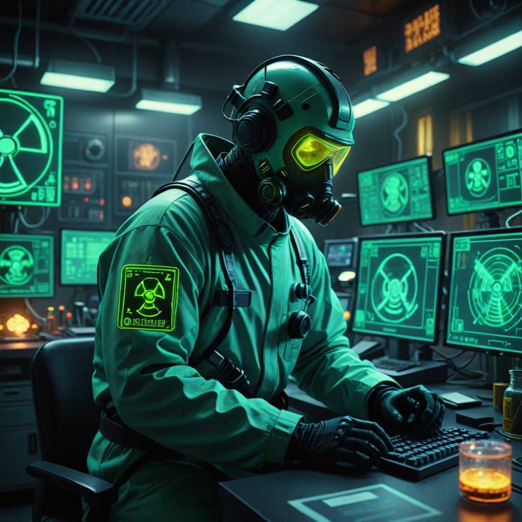 Radioactive Lab in Sci-Fi Digital Art Style