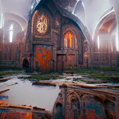 Grand Church with Cross in Detailed Digital Art