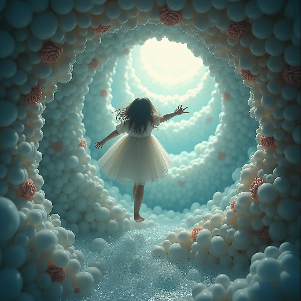Girl Falling Into Rabbit Hole Dreamscape