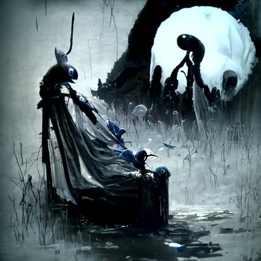 Hollow Knight in Dark Fantasy Style