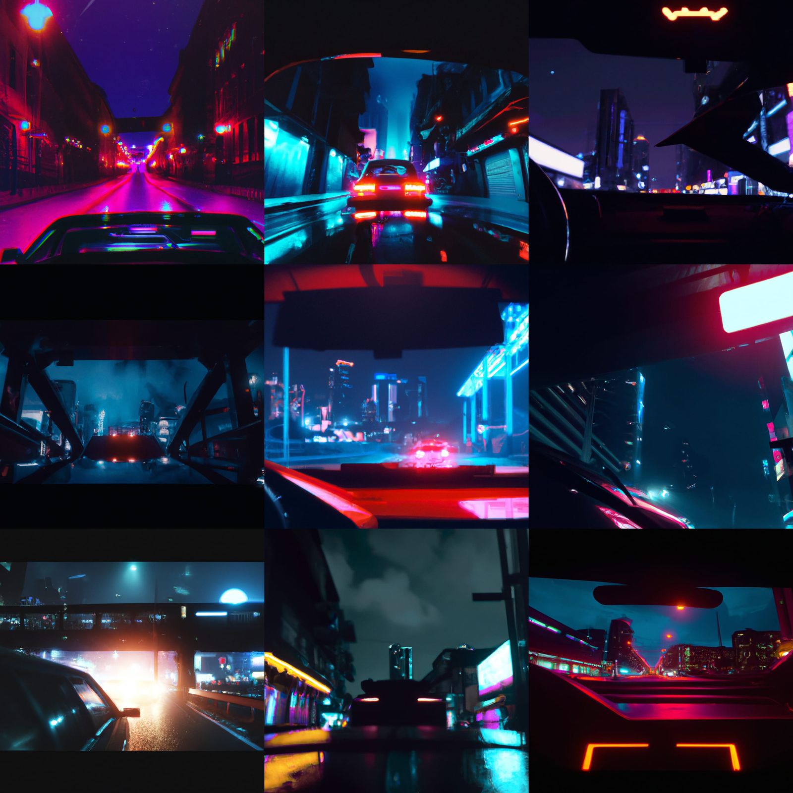 Car in Neon City: Cinematic Film Still