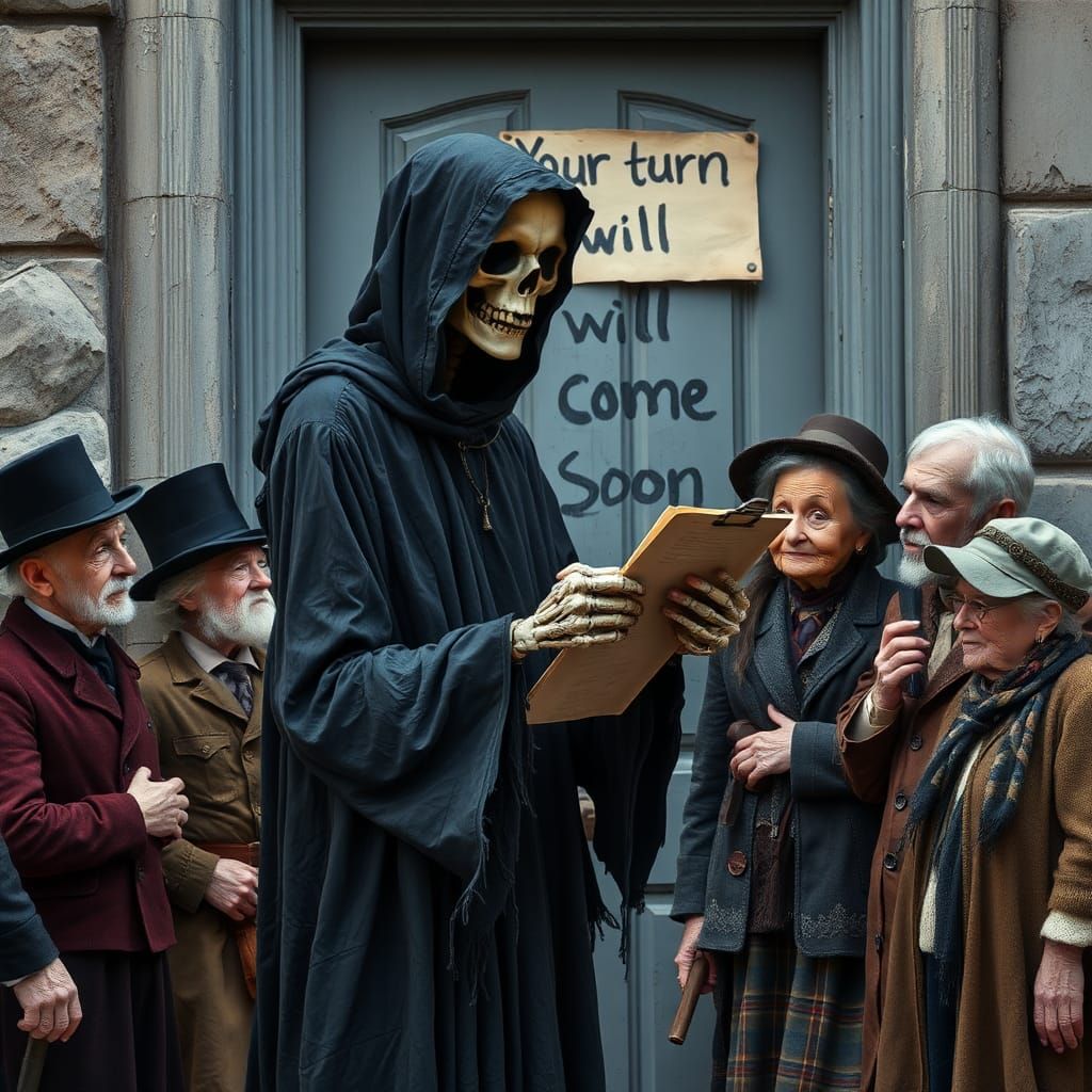 Grim Reaper as Apathetic Bureaucrat with Clipboard