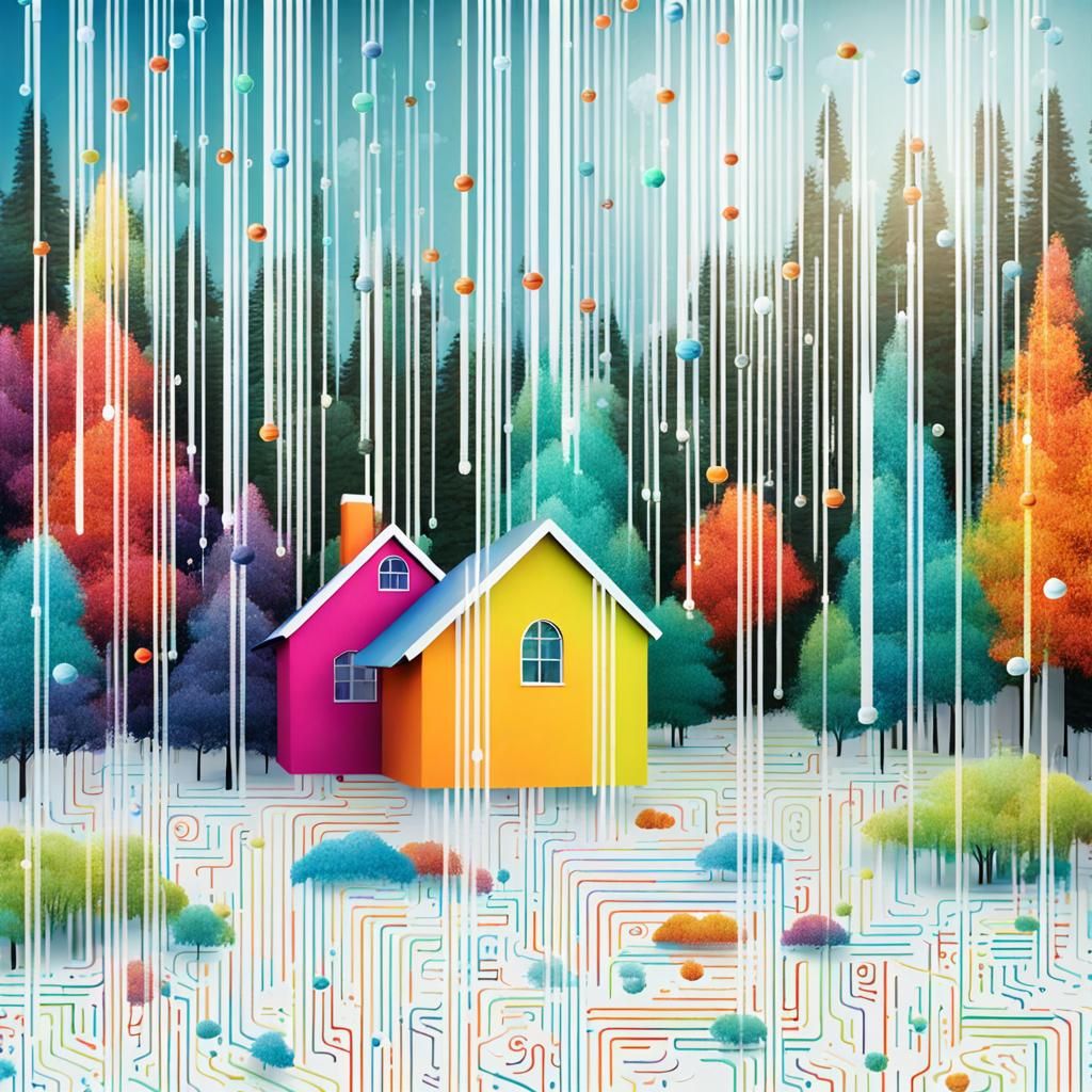 Binary Code Dream of a Colorful House