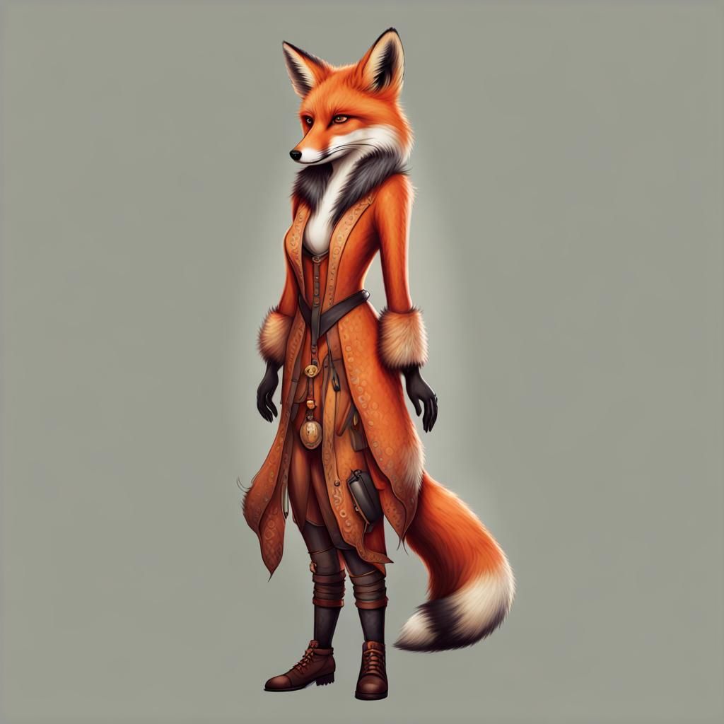 Fox Woman Full Body Portrait