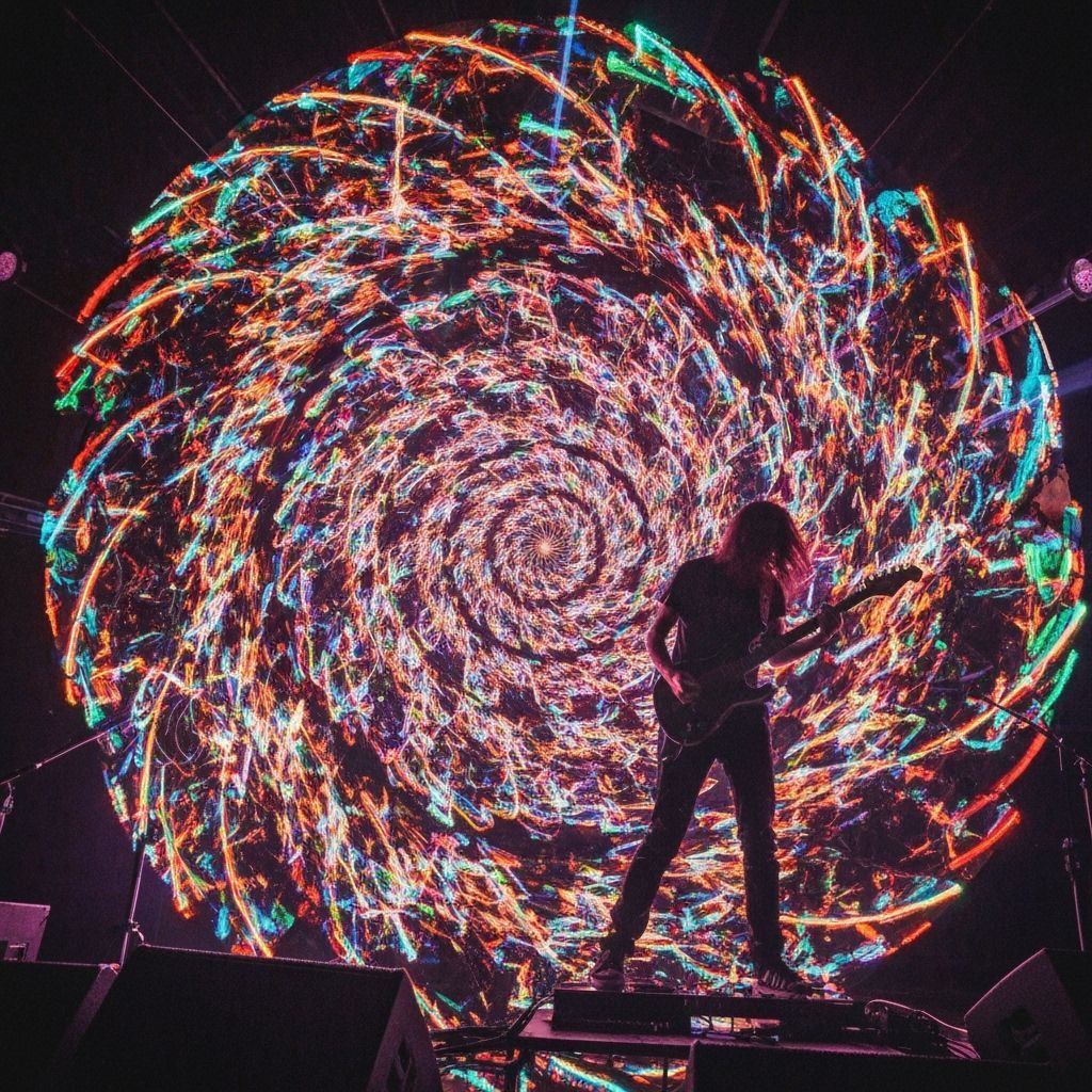 Hypnotic Kaleidoscope Swirl with Deathcore Flashes