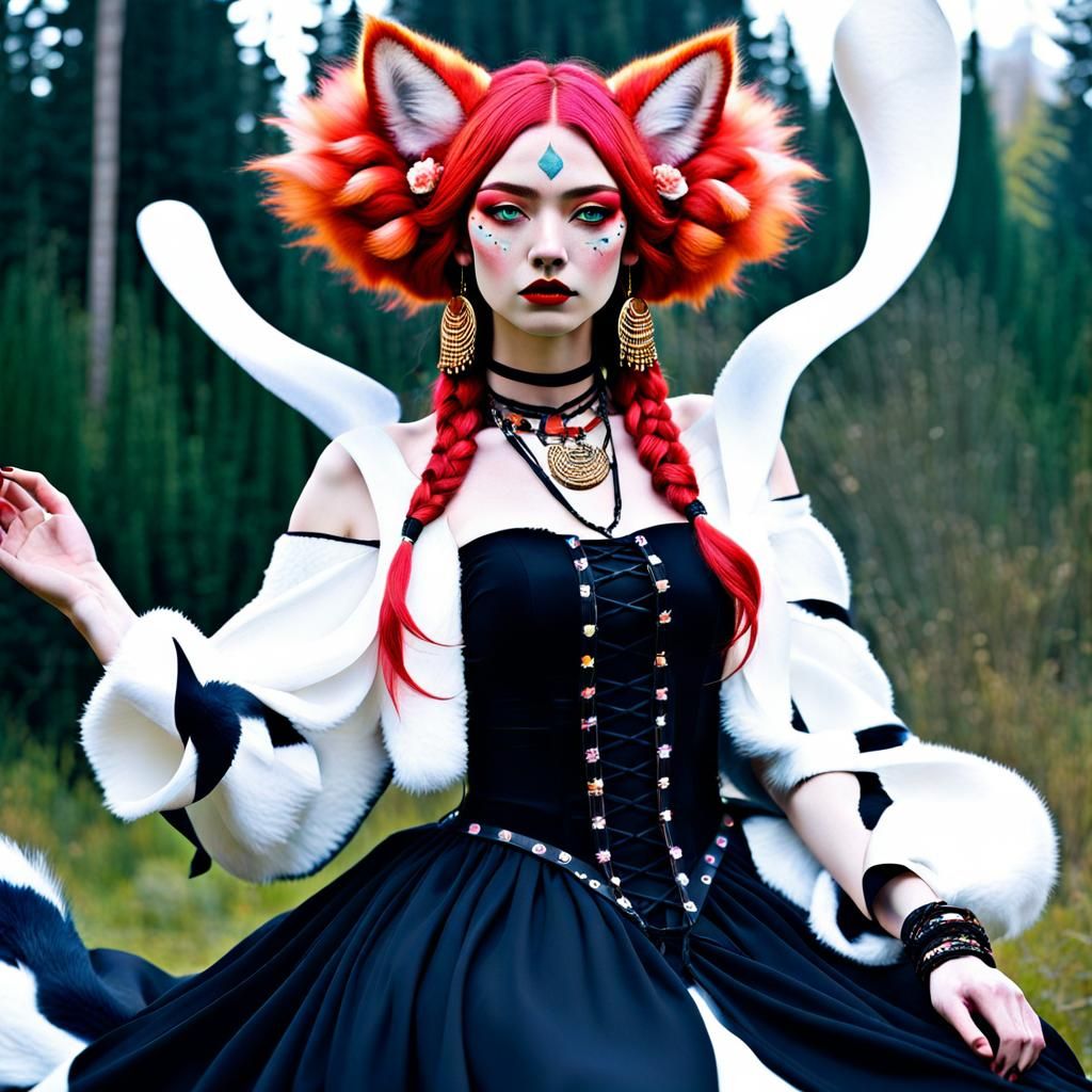 Anime Cherokee Girl: Klee, Klimt, and Renoir Inspired