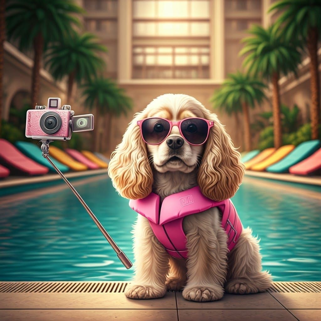 Cocker Spaniel Influencer by Turquoise Pool