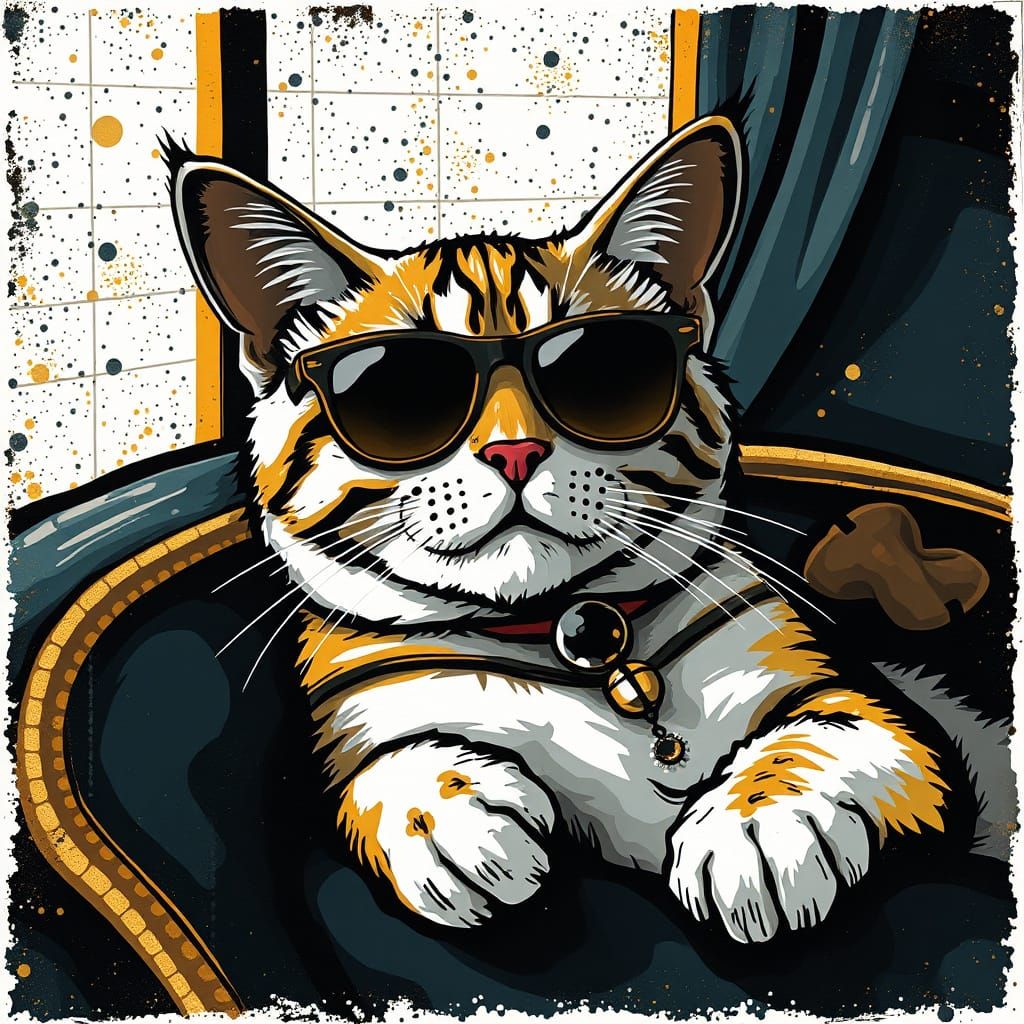 Cat wearing sunglasses