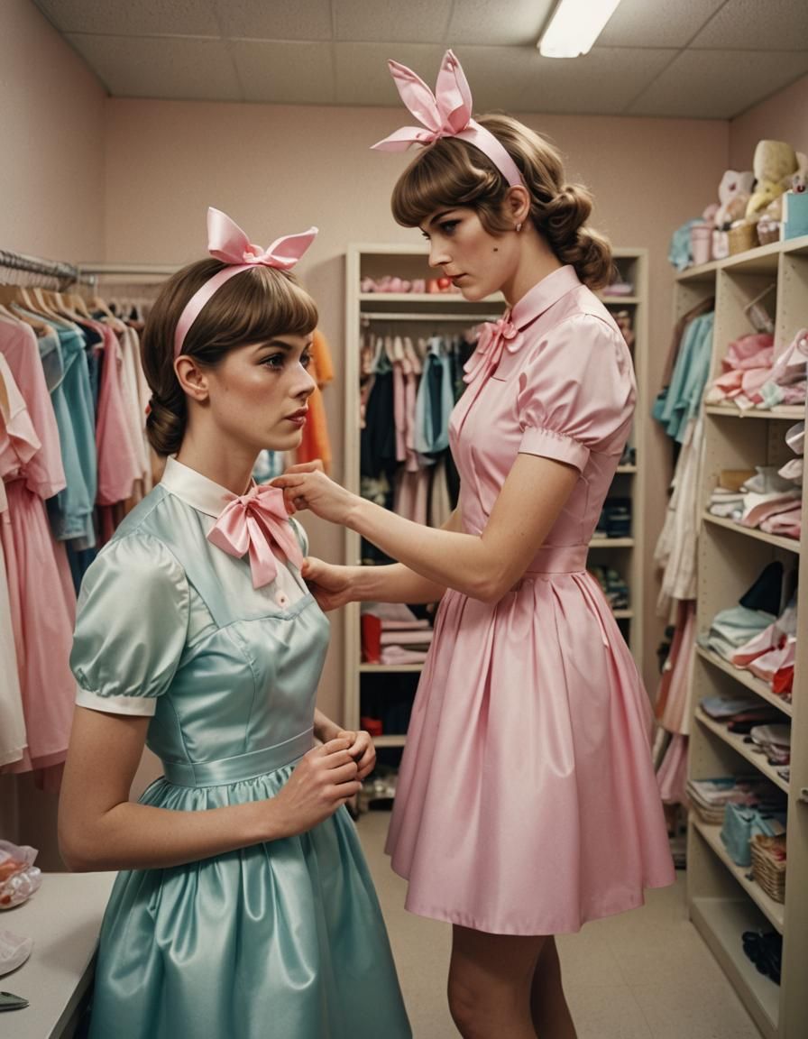 Muscular Teen in Easter Dress: Cinematic Still