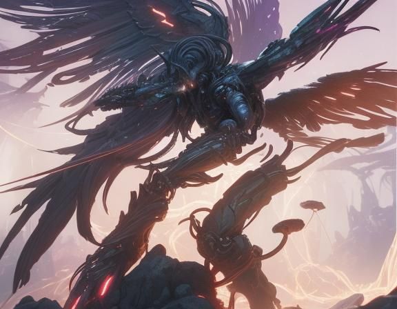 Angels Embrace in Fantastical Digital Concept Art