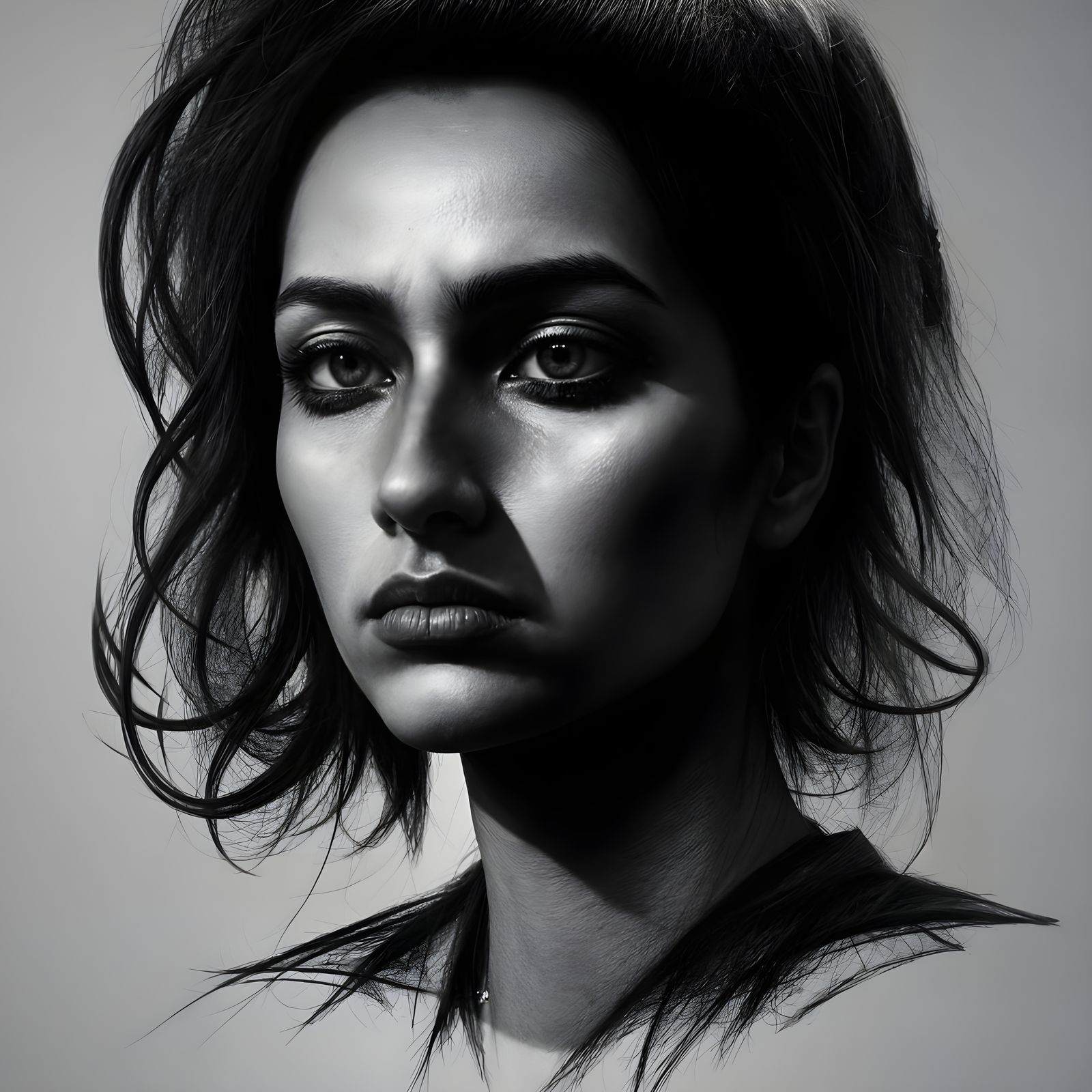 Existence Emerging from Non-Existence: Charcoal Drawing