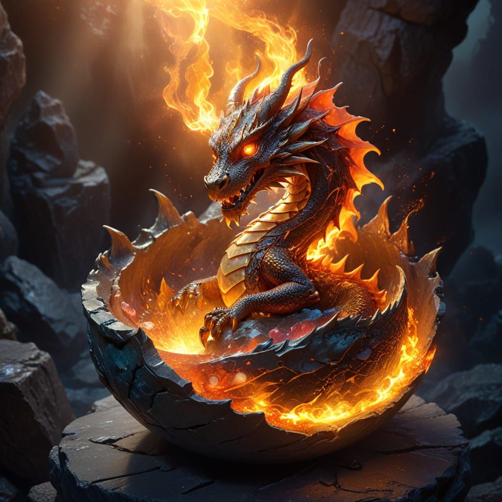 Majestic Dragon Basks in Ethereal Glow