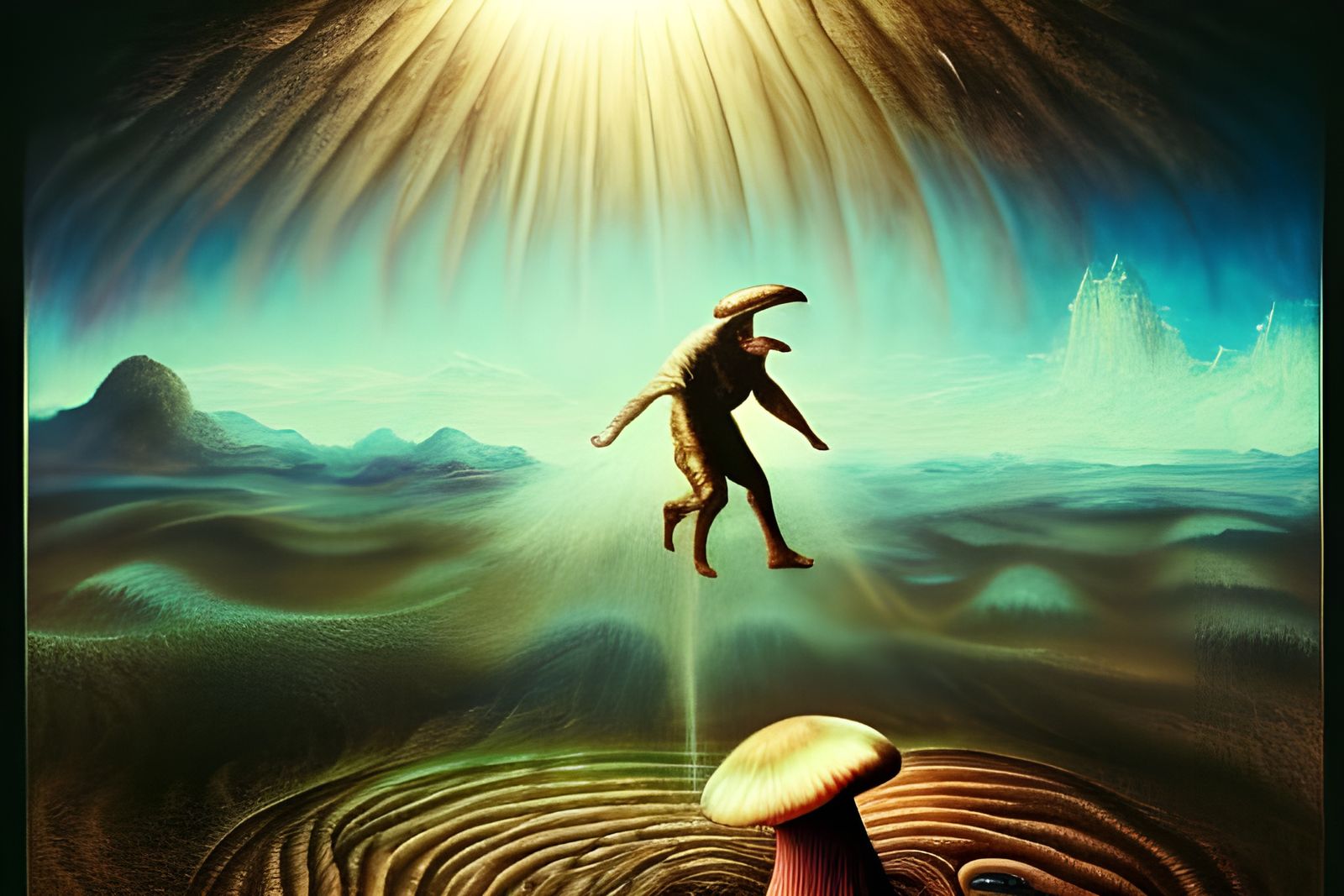 Joe Rogan Quicksand Trip: Hyperdetailed Digital Art