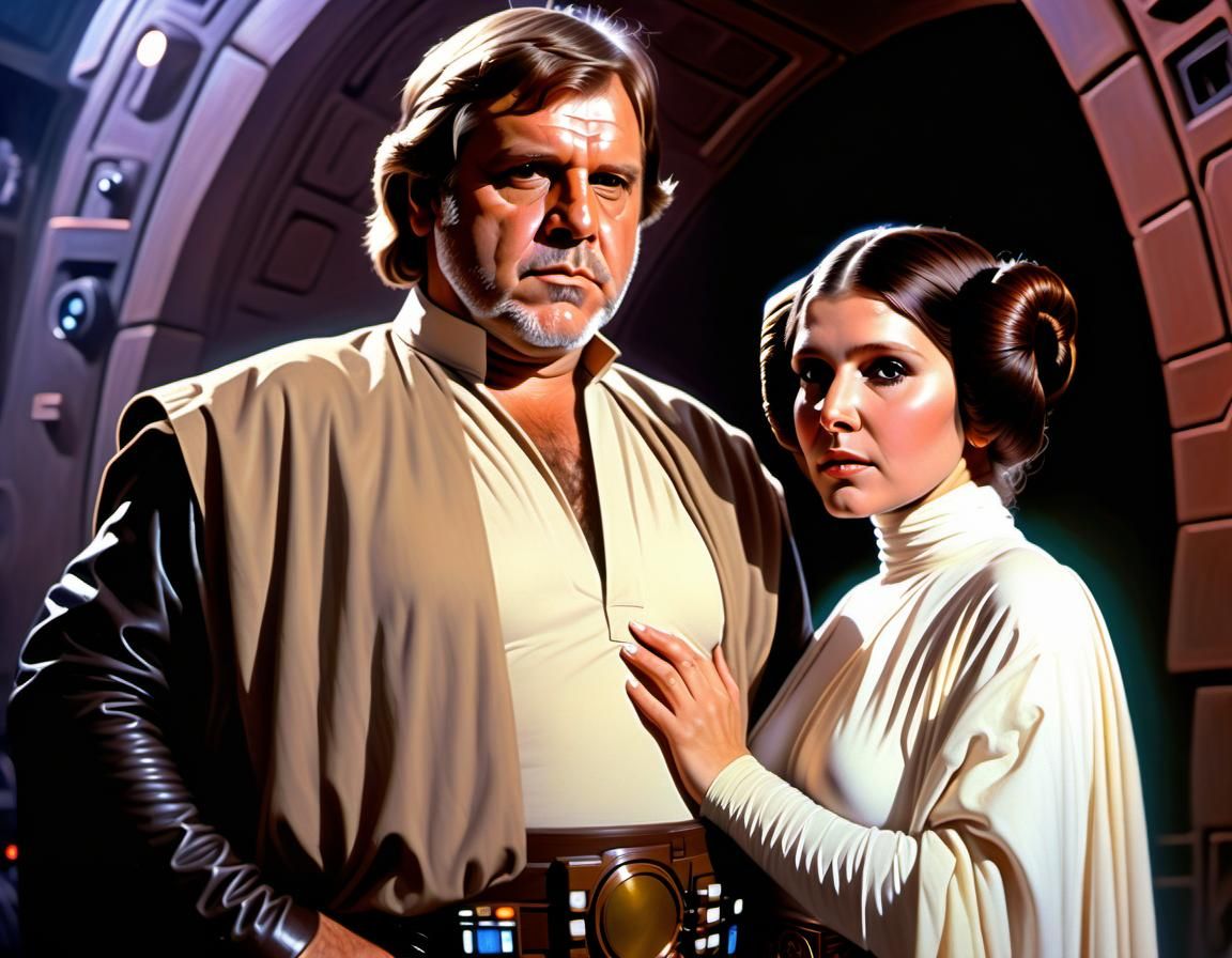 Princess Leia and unknown friend