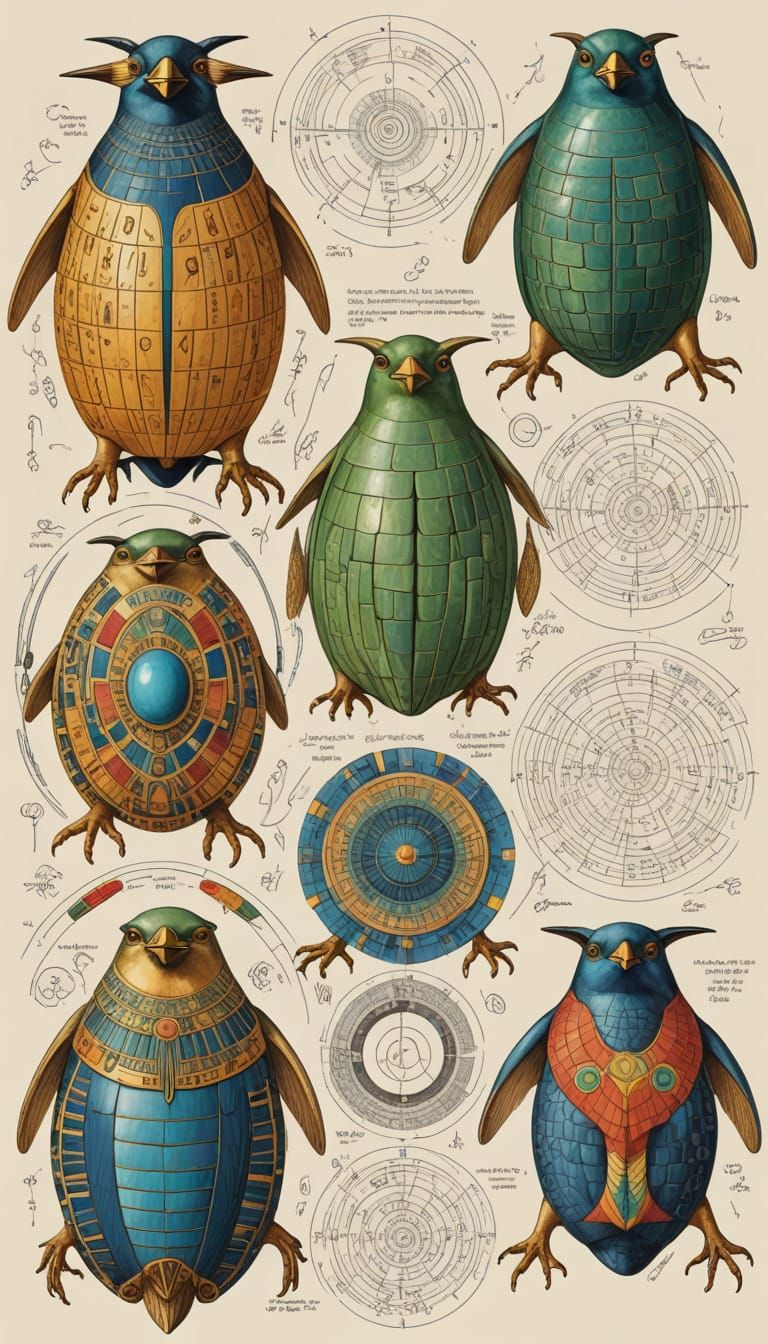 Egyptian Temple Guardian in Surrealism Style