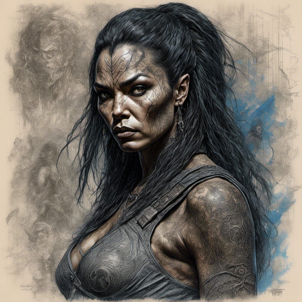 Klingon Warrior Woman with Bat'leth: Digital Art