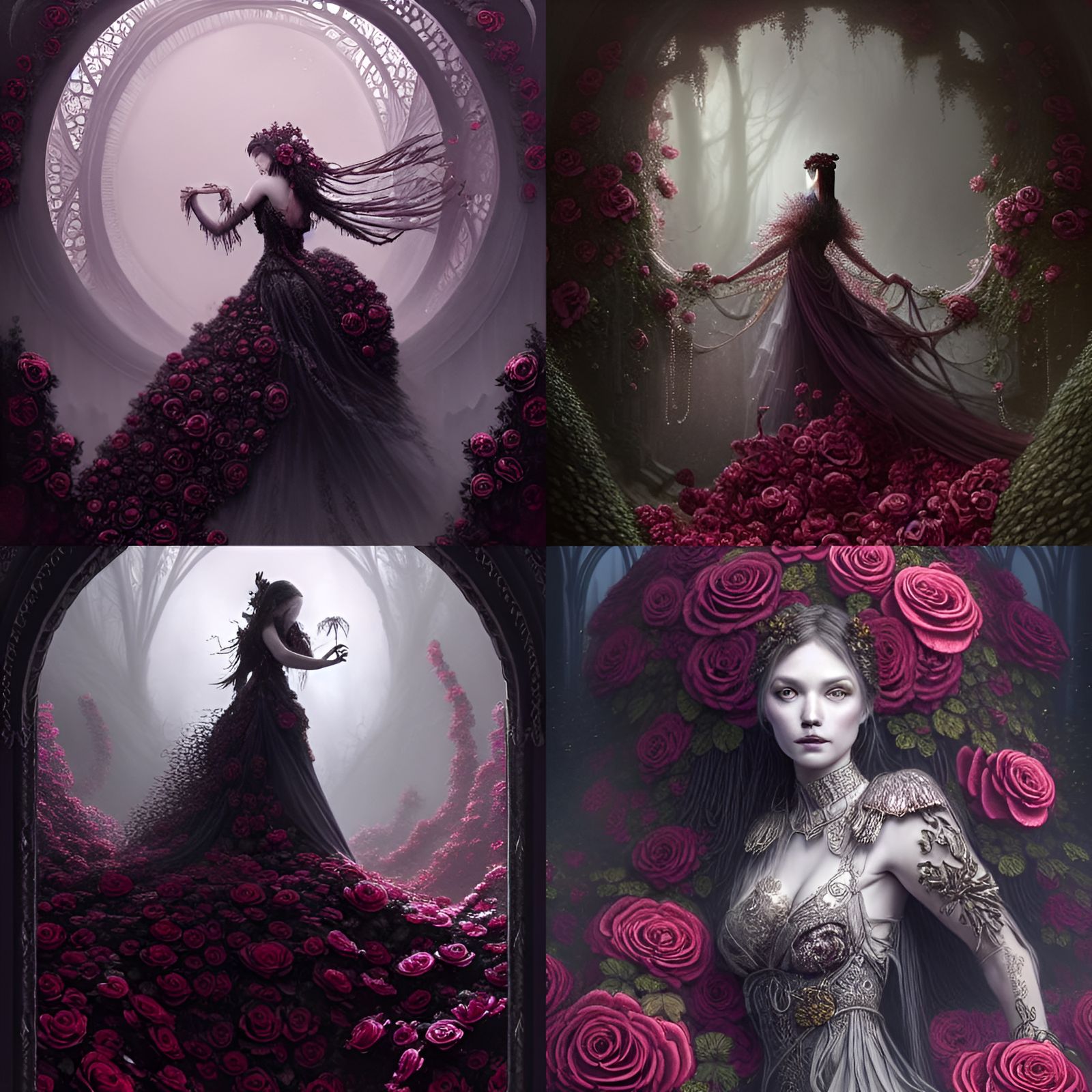 Rose Dress: Dark Fantasy Illustration in Unreal Engine 5