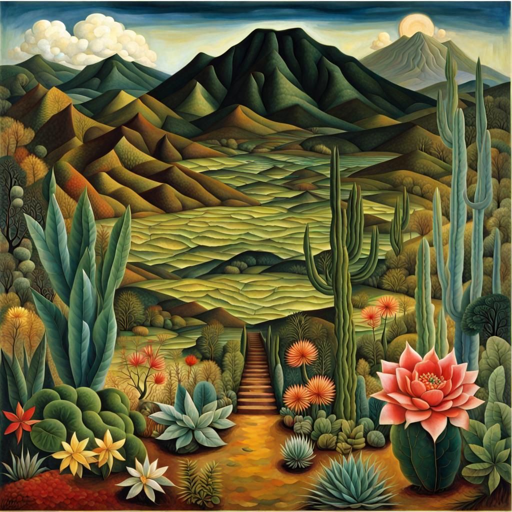 Dreamlike Landscape Inspired by Surrealist Art