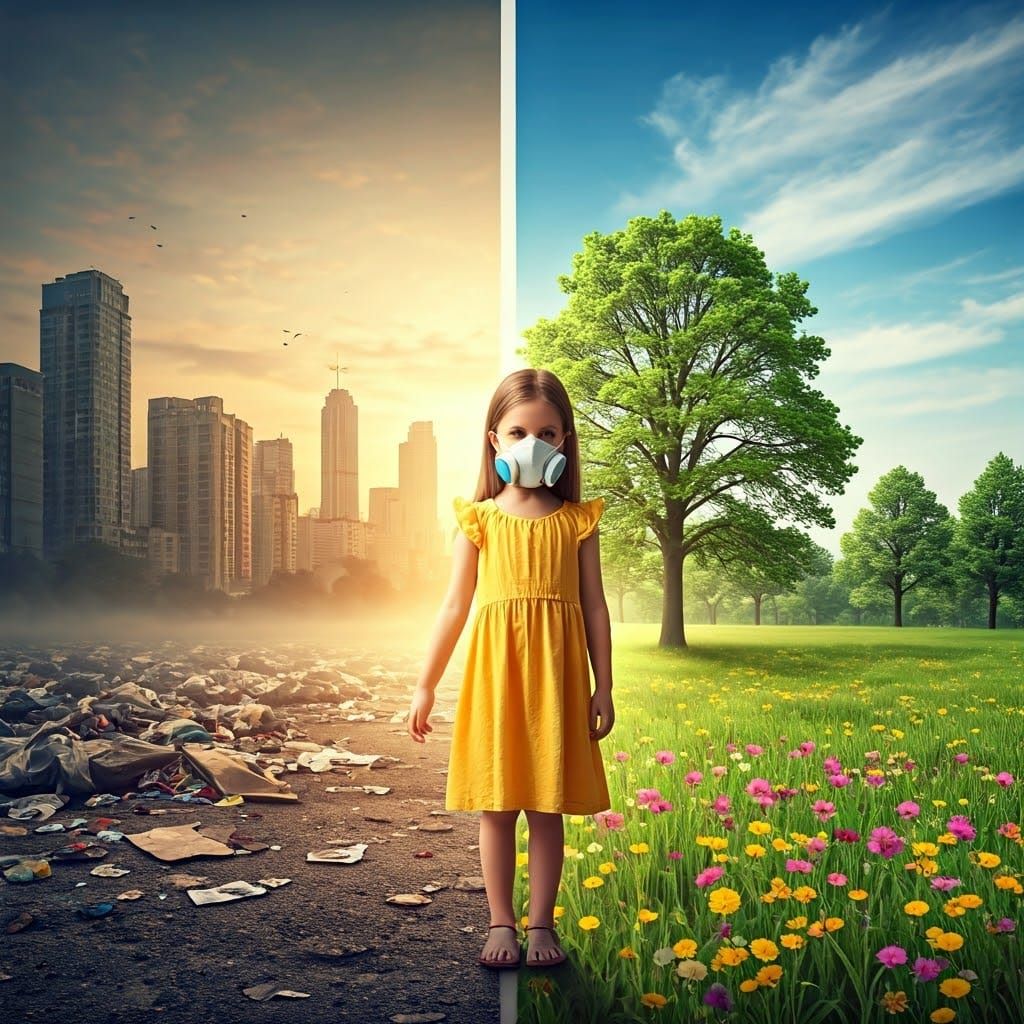 Juxtaposition: Pollution and Nature's Hope