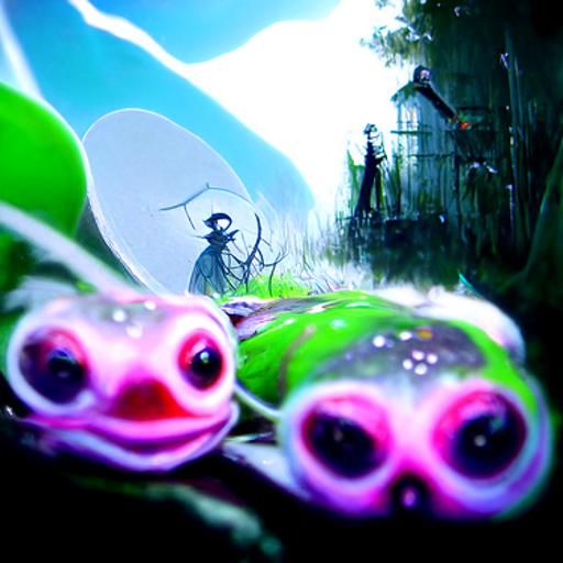 Sinister Frogs in Gothic Horror Style