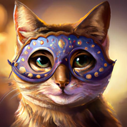 Cat wearing a masquerade mask