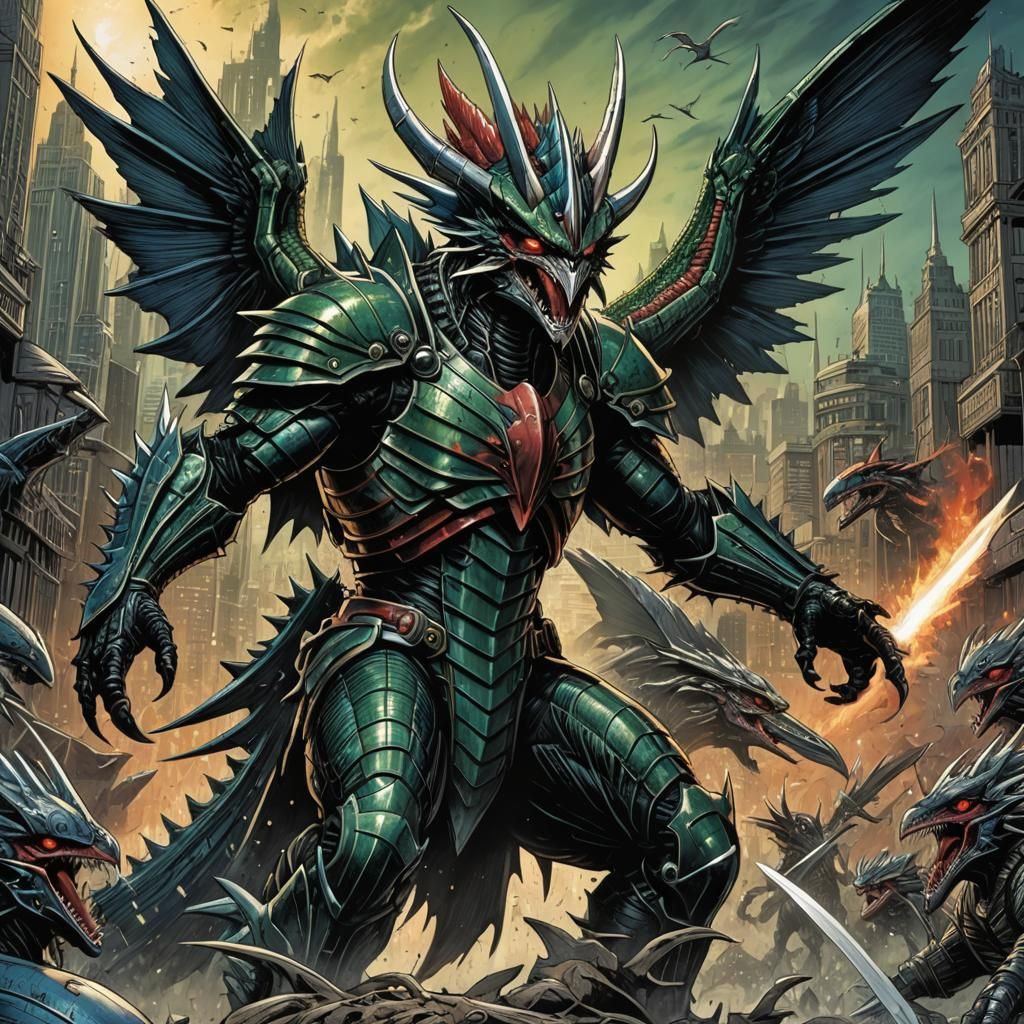 Gigan in Comic Book Art Style