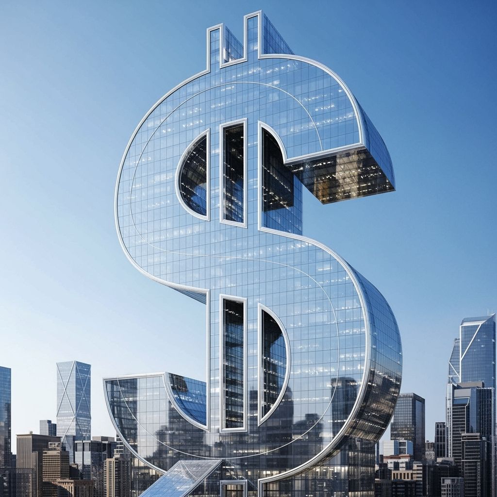 Glass Skyscraper Shaped Like a Dollar Sign