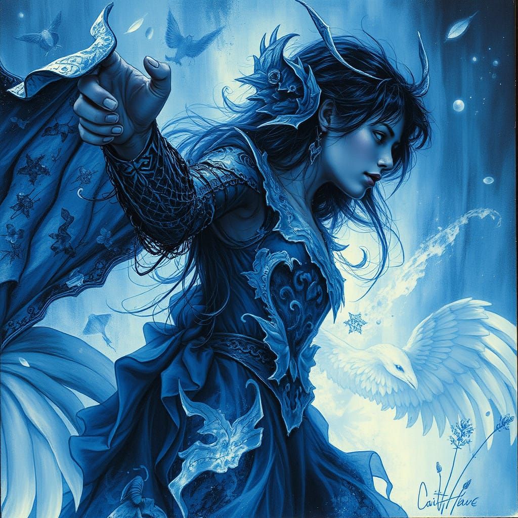 Mysterious Blue Hues in a Dreamlike Landscape