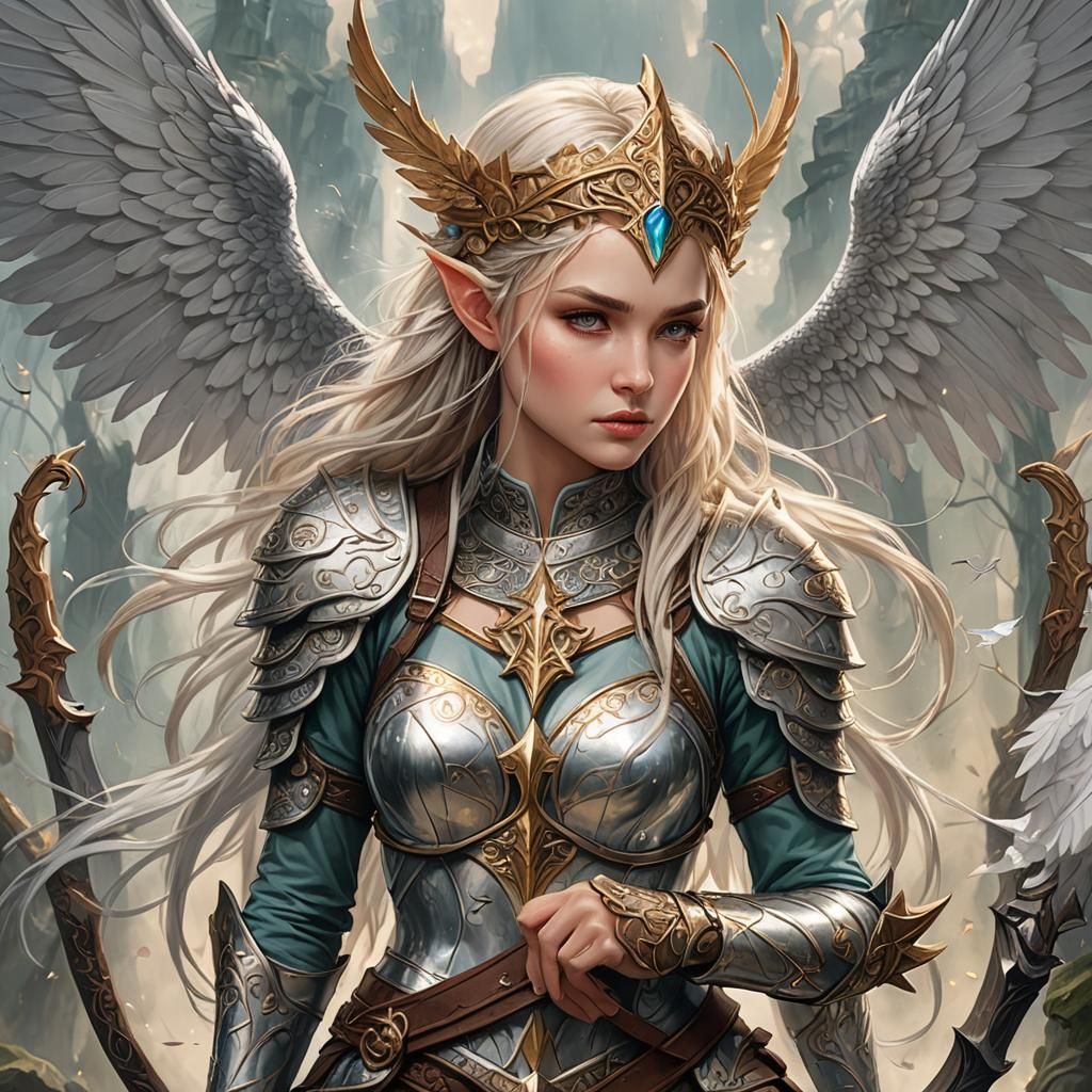 Elvenangel Warrior Princess: AI Interpretation