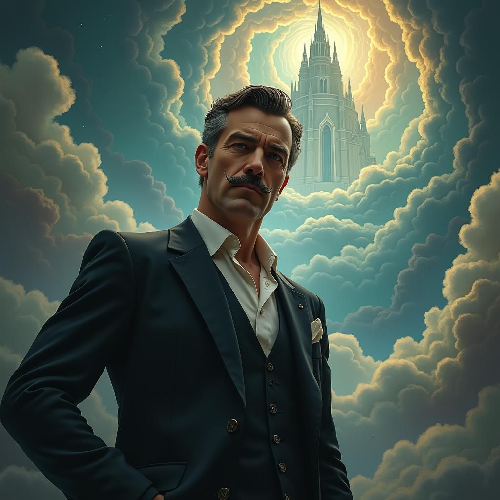 1940s Singer Album Cover in Dreamlike Matte Painting