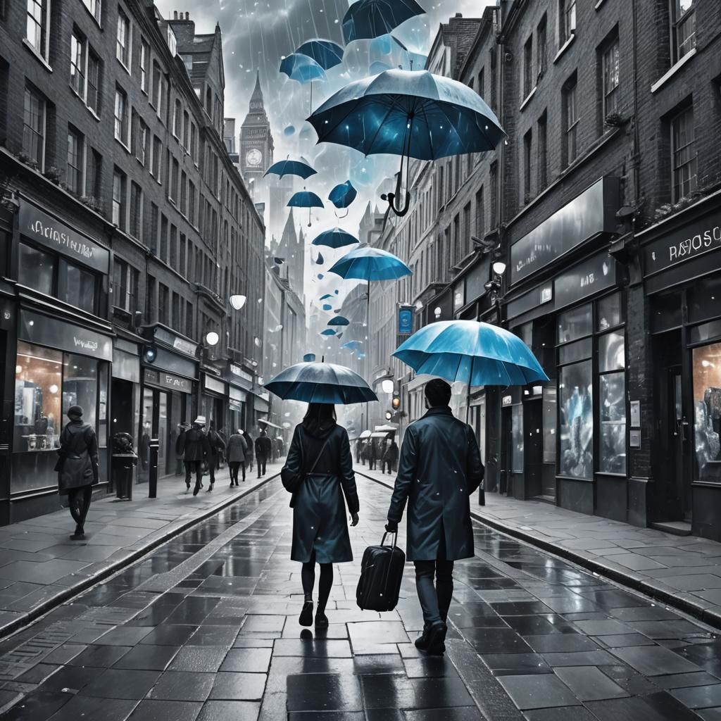 London Streets: Solo Traveler in Astral Illustration