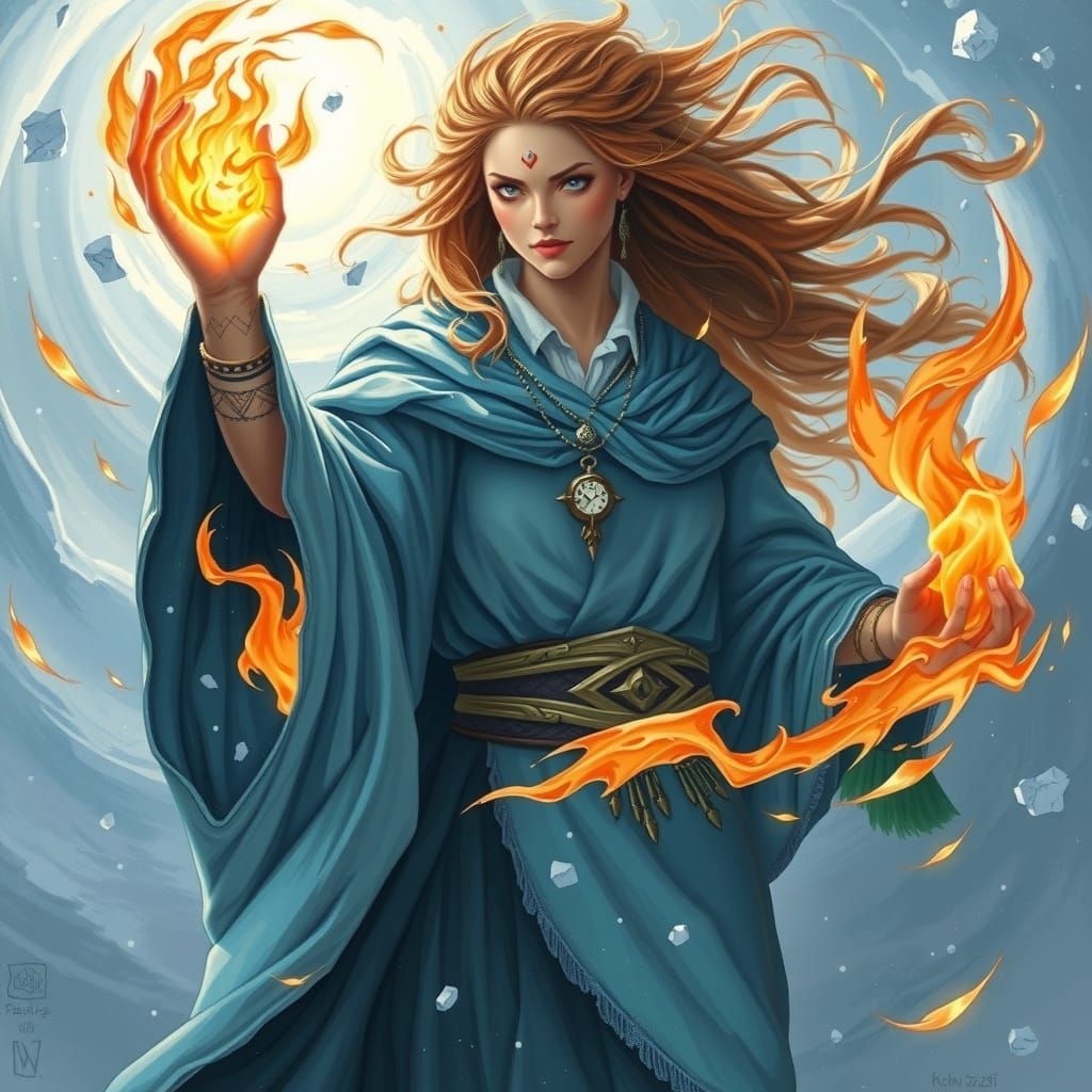 Goddess of Ice and Fire in Atmospheric Realism