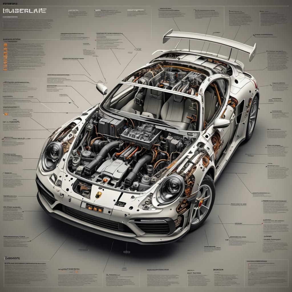 Detailed Porsche Anatomical Diagram Infographic