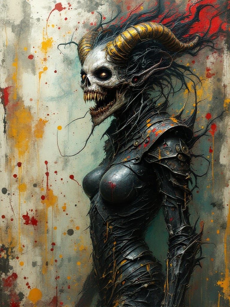 Macabre Demoness in Biomechanical Nightmare