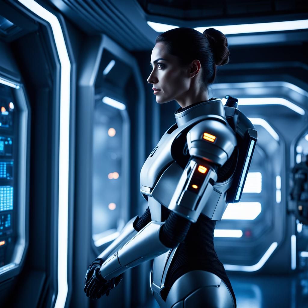 Sci-Fi Robot Caretaker on Spaceship Medbay