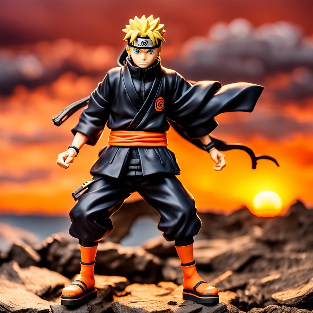 Naruto Action Figure Against Sunset