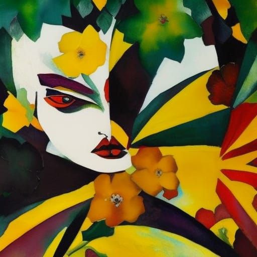 Expressive Portrait in Macke and Kandinsky Style