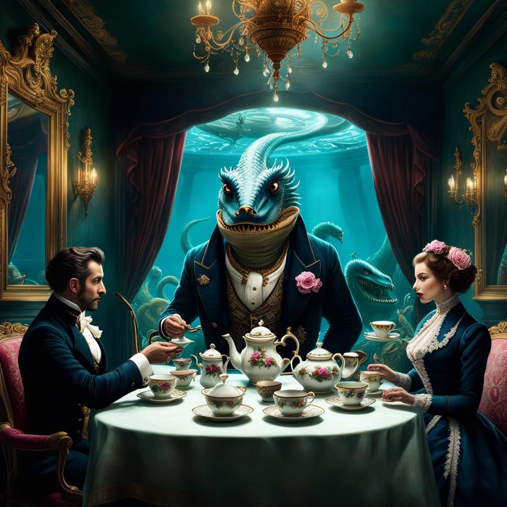Victorian Sea Monster's Underwater Tea Party