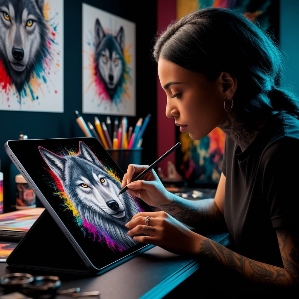 Egyptian Tattoo Artist Creates Wolf Portrait in Hyperrealist...