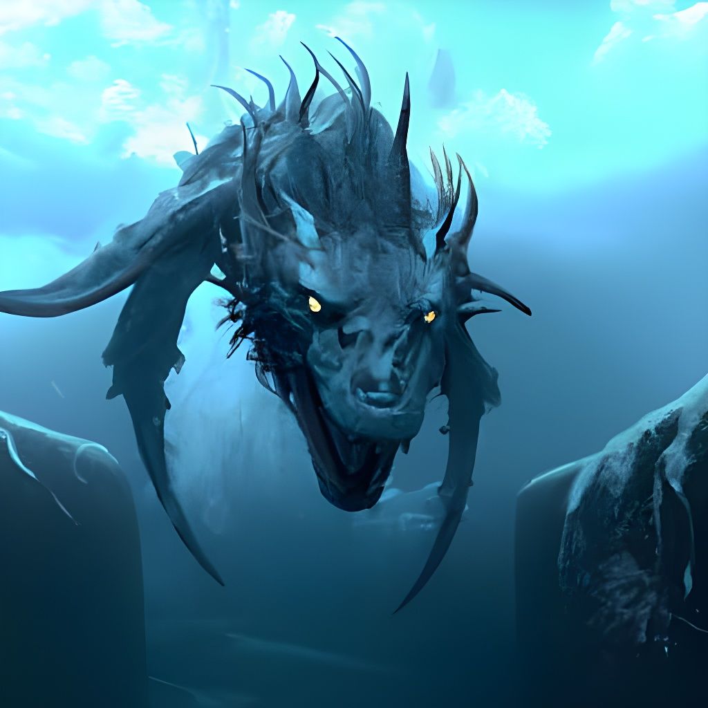 Glowing Leviathan in Deep Blue Ocean Waters