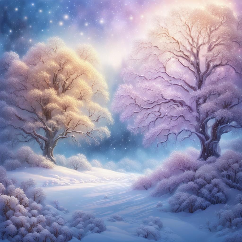 Whimsical Winter Wonderland in Fantasy Style