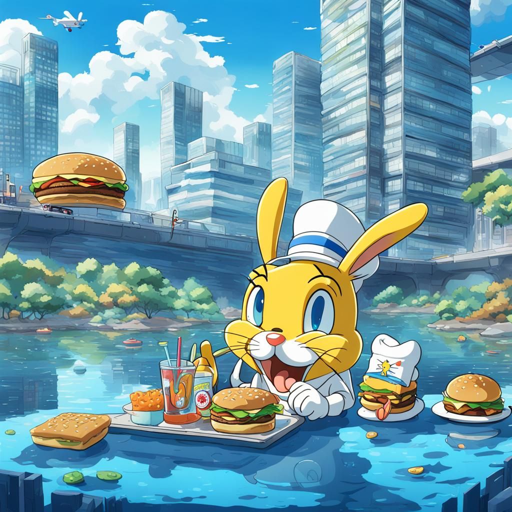 Bugs Bunny and Sponge Bob in Anime Pandora