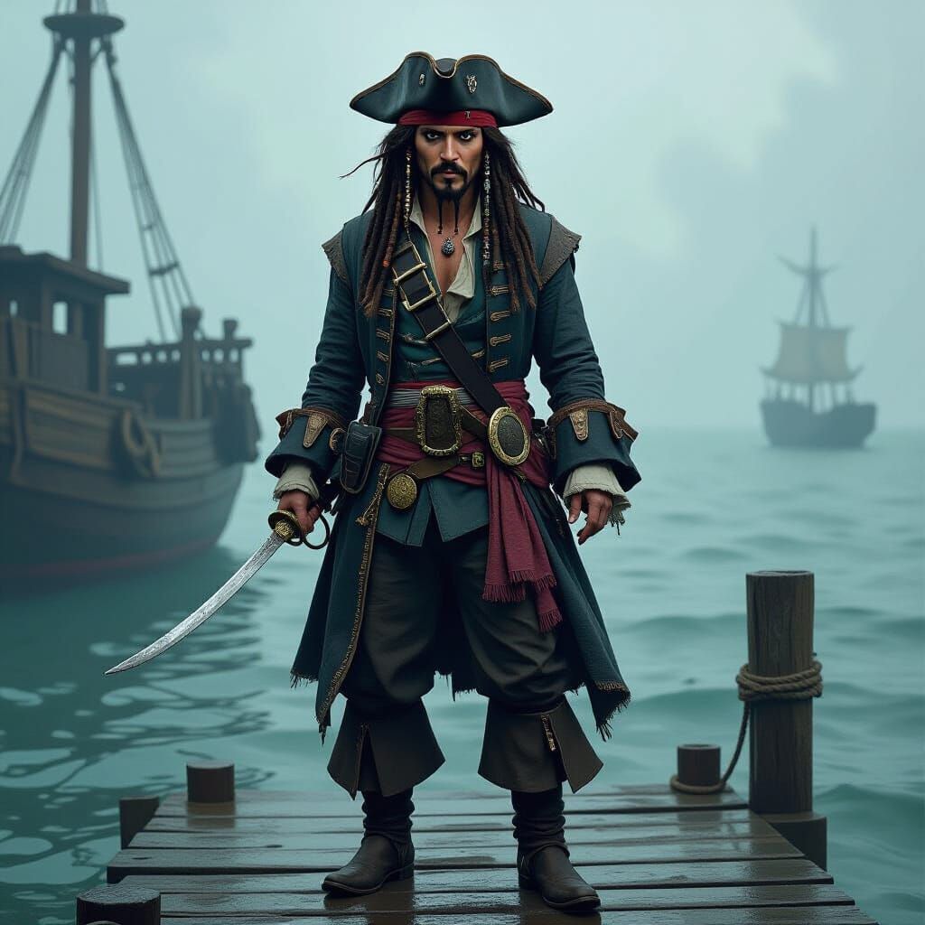 Pirate Captain Portrait in Concept Art Style