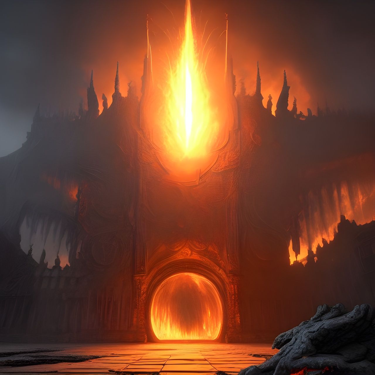 Epic Fire Magic Portal Concept Art
