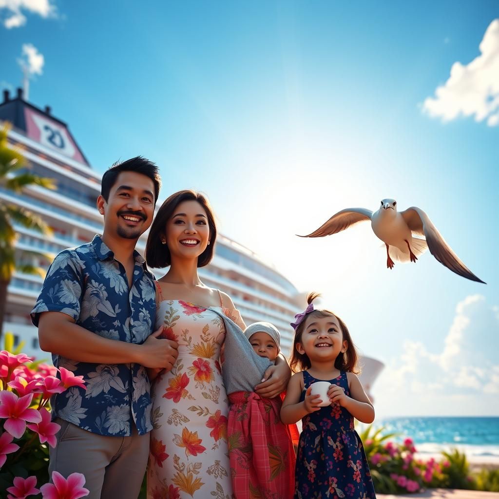 Family Vacation Interrupted by Seagull, in 3D Animation